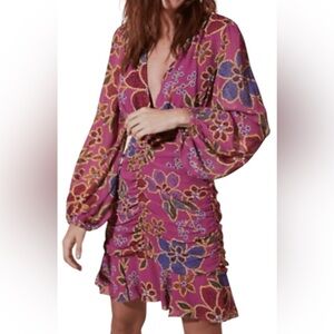 FARM RIO FLORAL SPARKLE MINI DRESS IN SIZE M